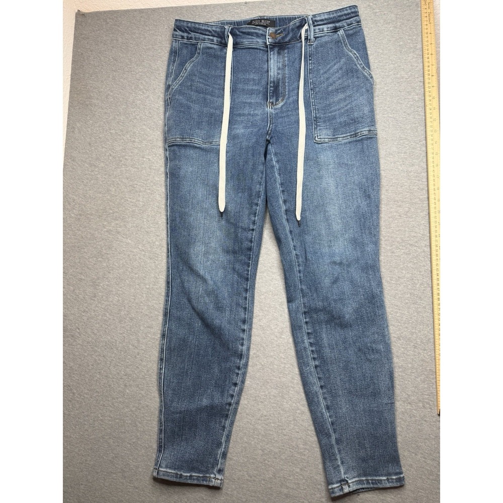 Judy Blue Jeans Womens 13 31 Blue High Waisted Rise Pull On Jogger Elastic Waist